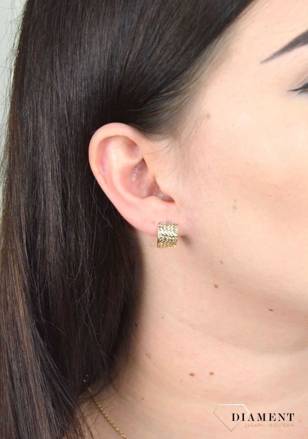 Złote kolczyki 333 'Grawerowane blaszki' KL 5011A.jpg